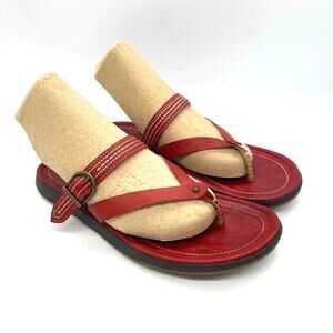 Jambu JBU Women's Destiny Red Strappy Slip-on Sandals Size 8